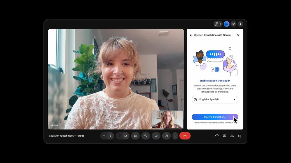 Google meet live translation