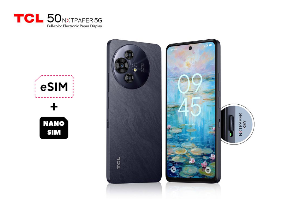 گوشی TCL 50 NXTPAPER یا سیم کارت eSIM